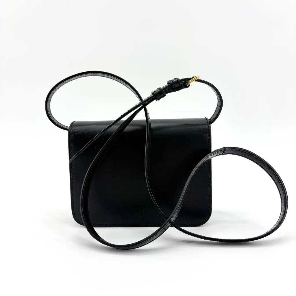Burberry Small Leather TB Bag Black Gold Hardware Black Leather Very good - Inside View