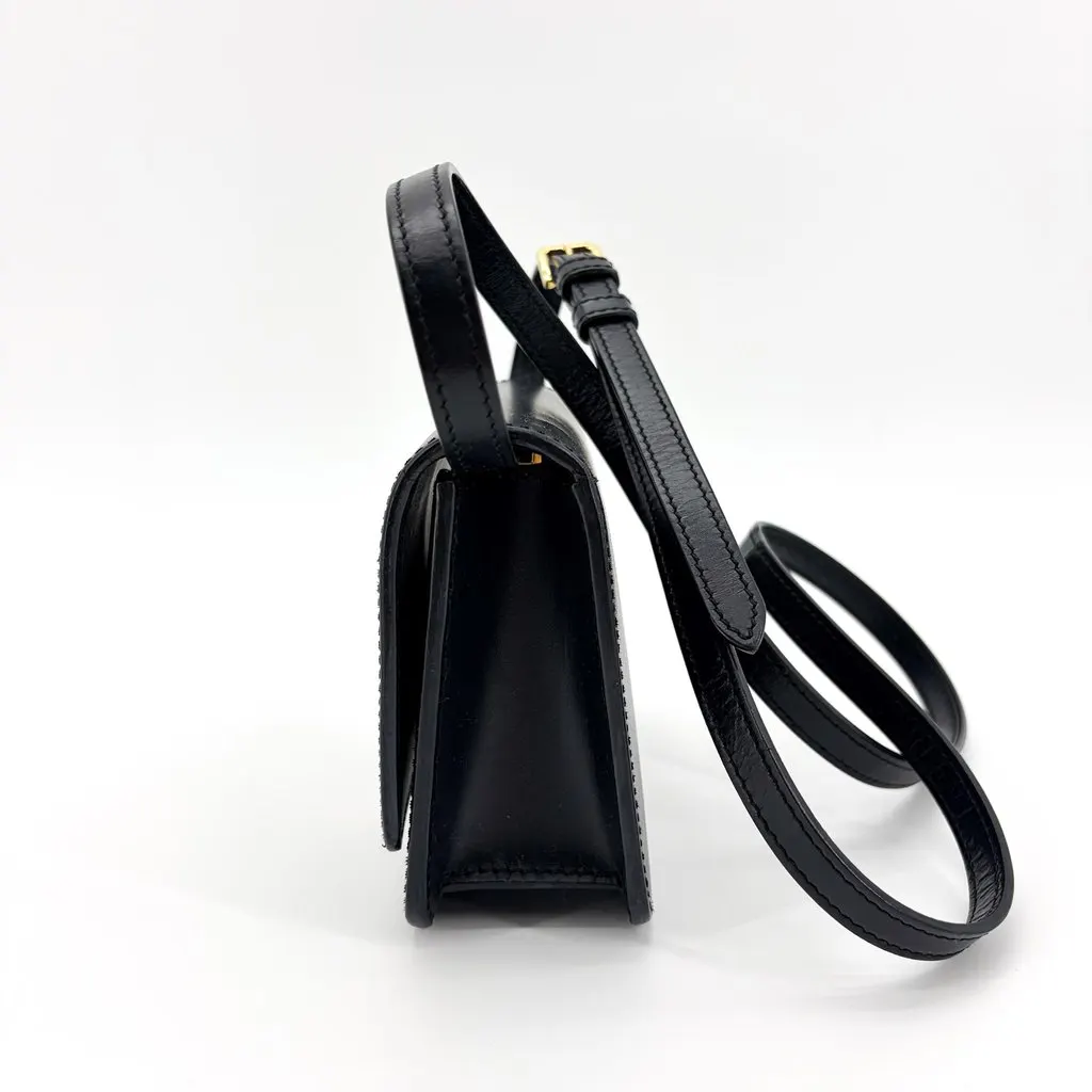 Burberry Small Leather TB Bag Black Gold Hardware Black Leather Very good - Model View