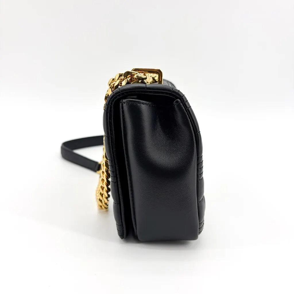 Burberry Small Lola Shoulder Bag Black Gold Hardware Black Leather Very good - Model View