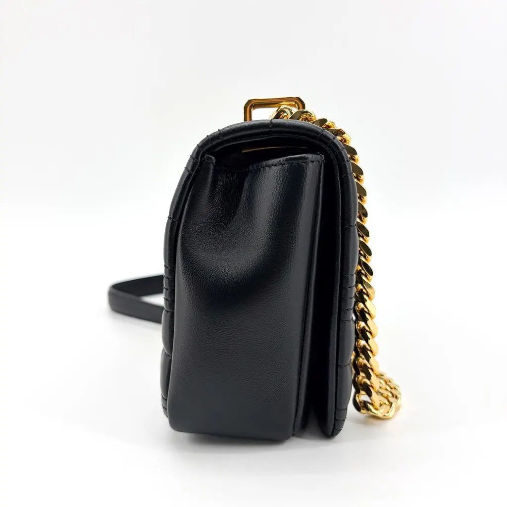Burberry Small Lola Shoulder Bag Black Gold Hardware Black Leather Very good - Box View