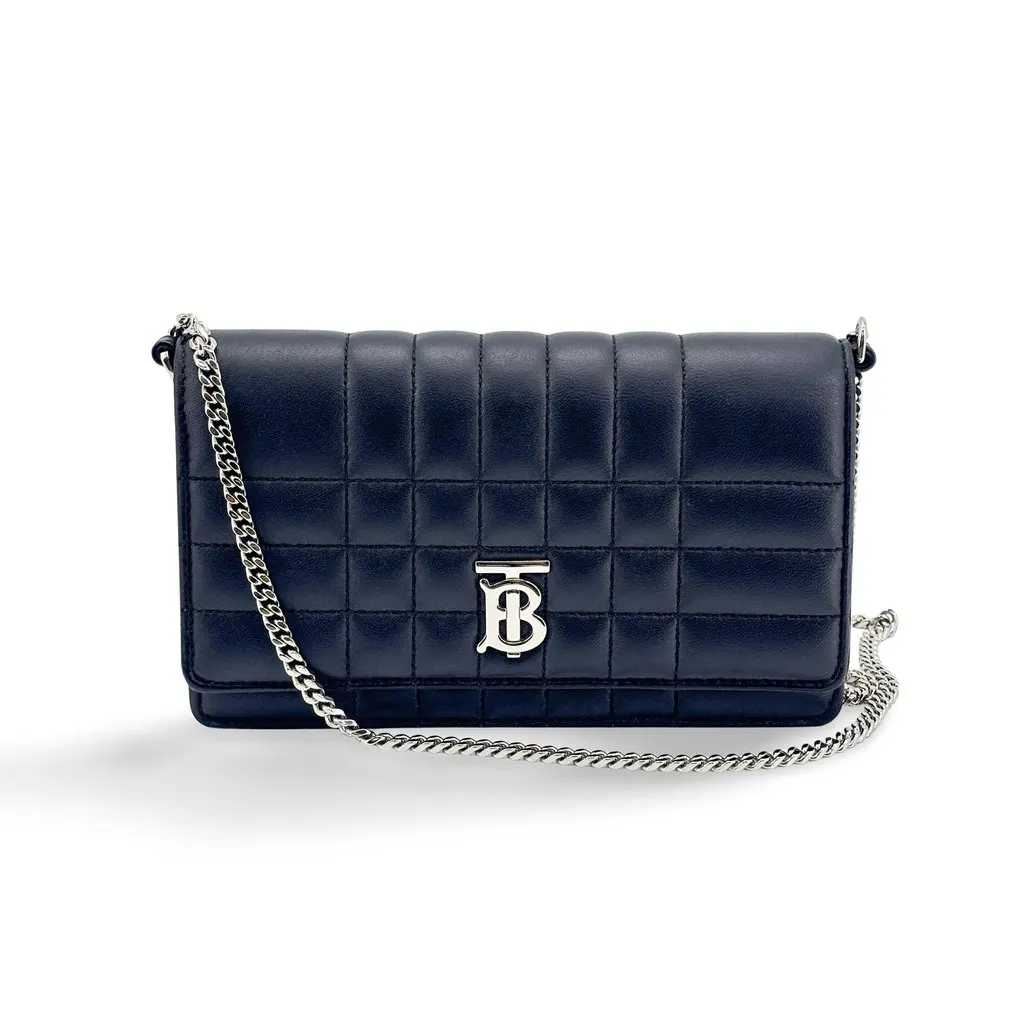 Burberry Small Lola Chain Shoulder Bag Navy Navy Leather Very good - Front View