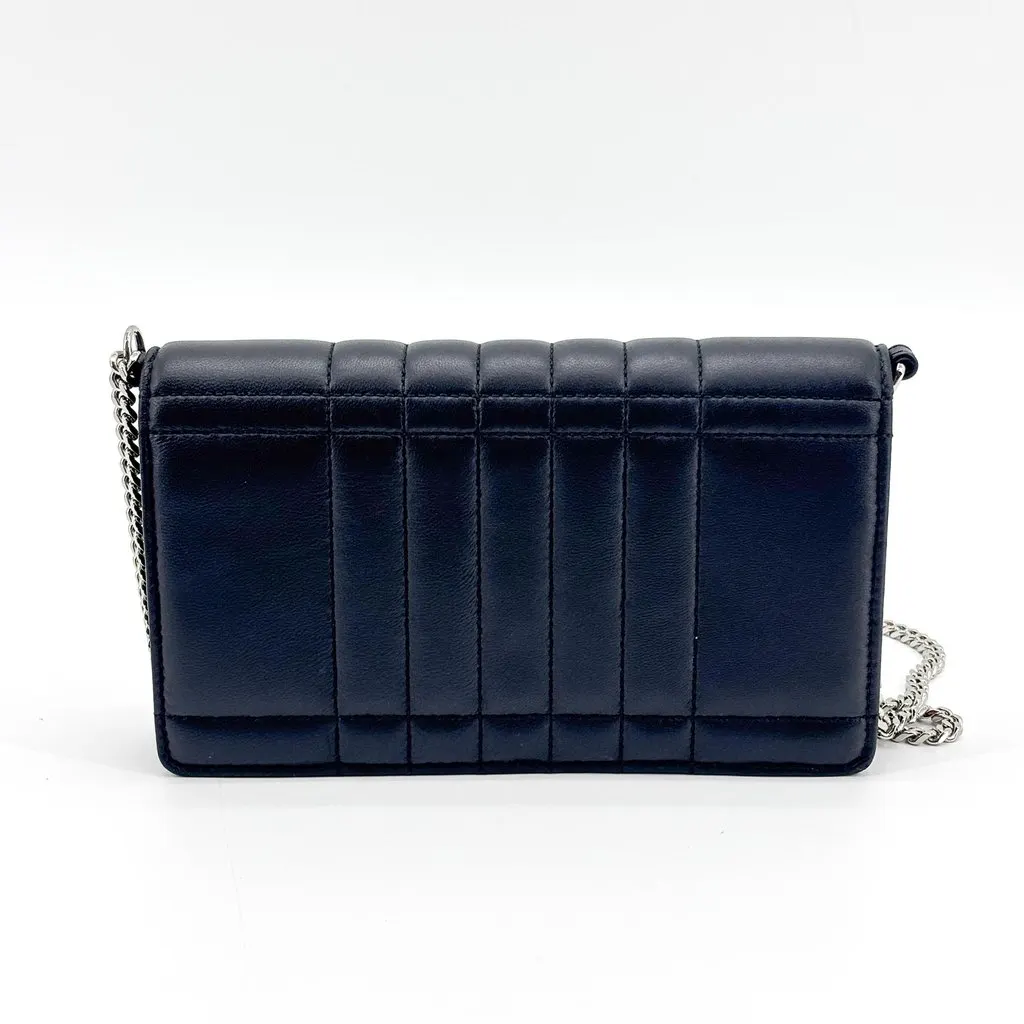 Burberry Small Lola Chain Shoulder Bag Navy Navy Leather Very good - Back View