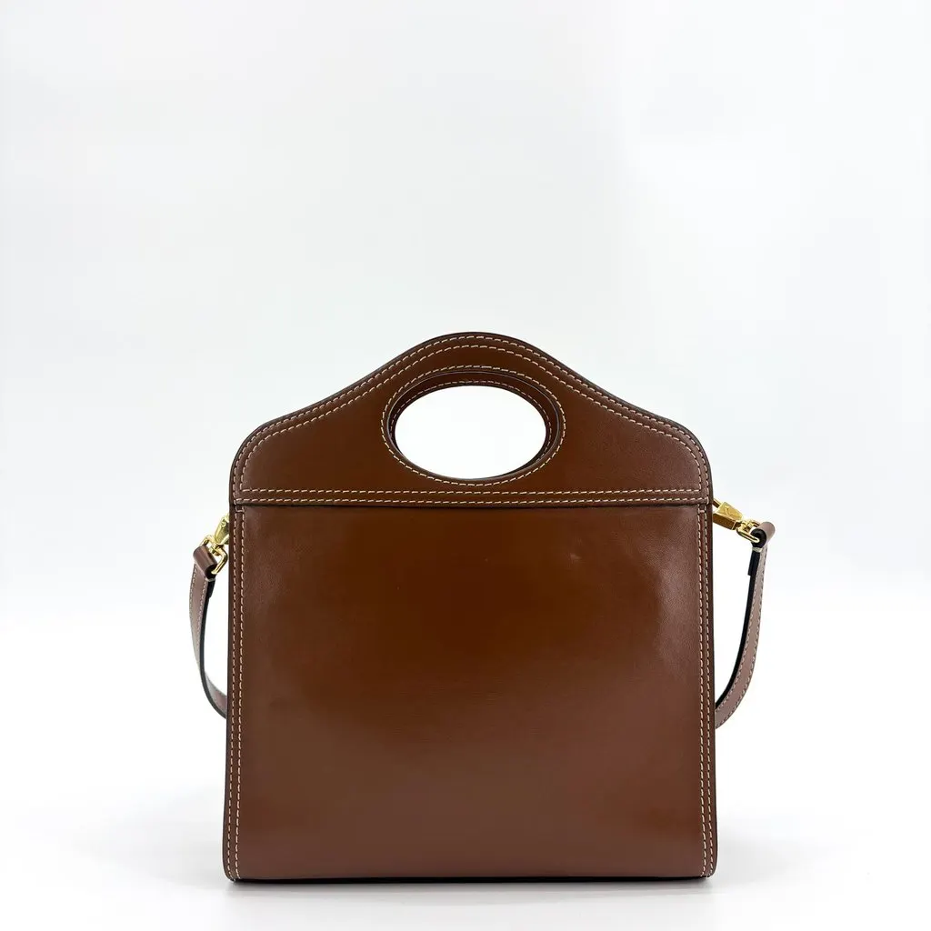 Burberry Micro Leather Pocket Bag Brown Brown Leather Good - Inside View