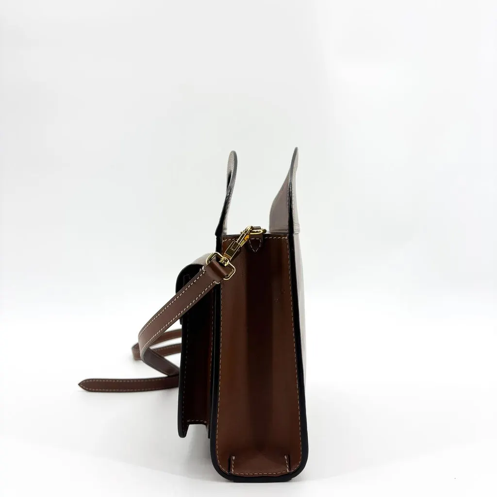 Burberry Micro Leather Pocket Bag Brown Brown Leather Good - Model View