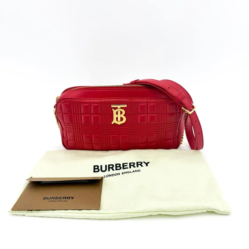 Burberry Micro Quilted Leather Camera Bag Gold Leather Good - Back View