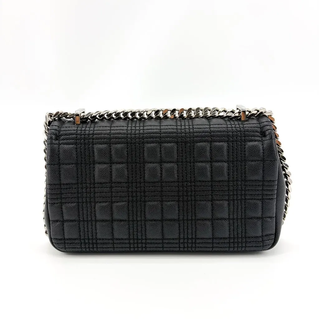 Burberry Small Lola Shoulder Bag Black Silver Black Leather Good - Inside View