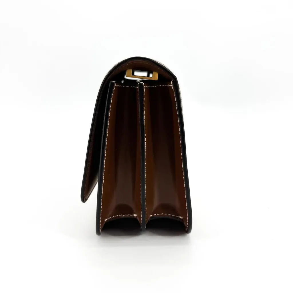 Burberry Mini Canvas and Leather TB Bag Natural Malt Brown Brown Canvas Very good - Inside View