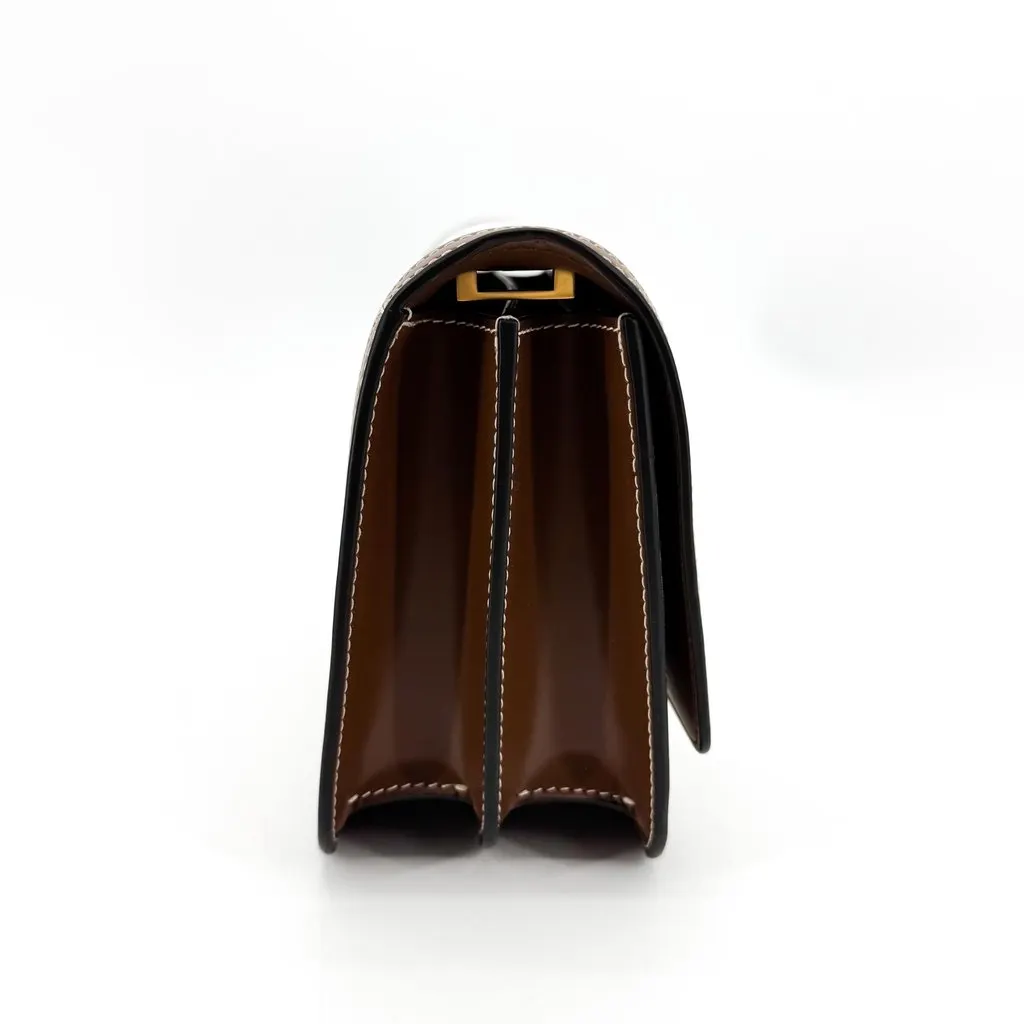Burberry Mini Canvas and Leather TB Bag Natural Malt Brown Brown Canvas Very good - Model View