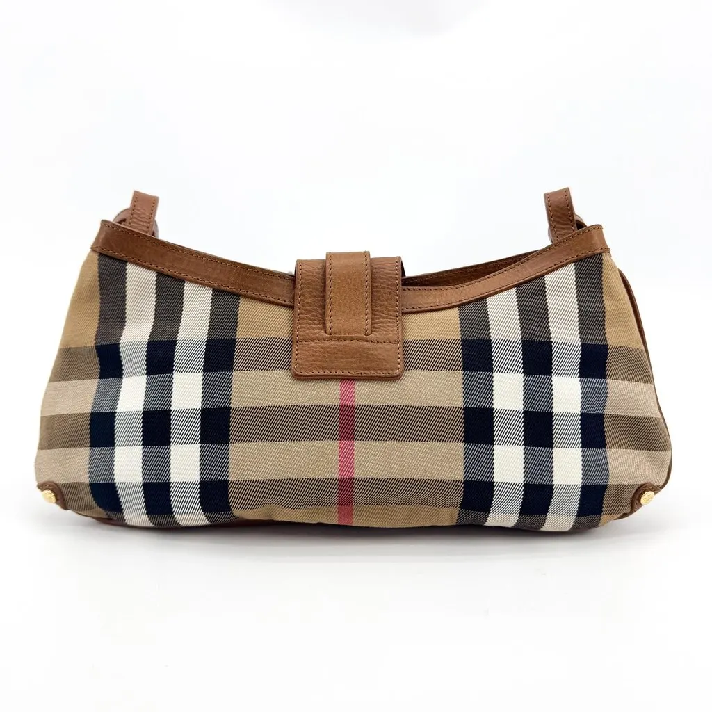 Burberry Vintage Nova Check Multi Pocket Shoulder Bag Brown Beige Canvas Very good - Inside View