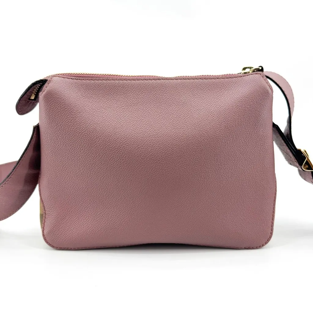 Burberry Small Grainy Leather Camera Bag Dusty Pink Pink Leather Good - Back View