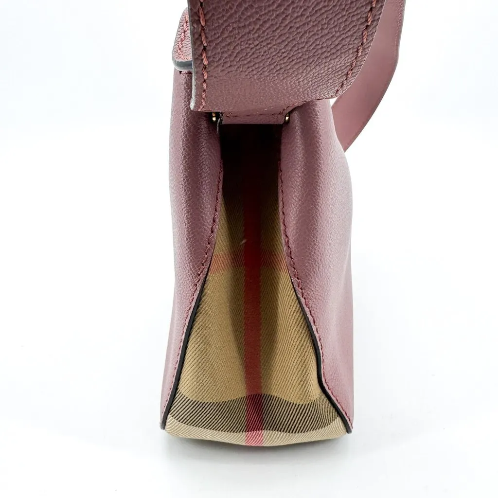 Burberry Small Grainy Leather Camera Bag Dusty Pink Pink Leather Good - Inside View