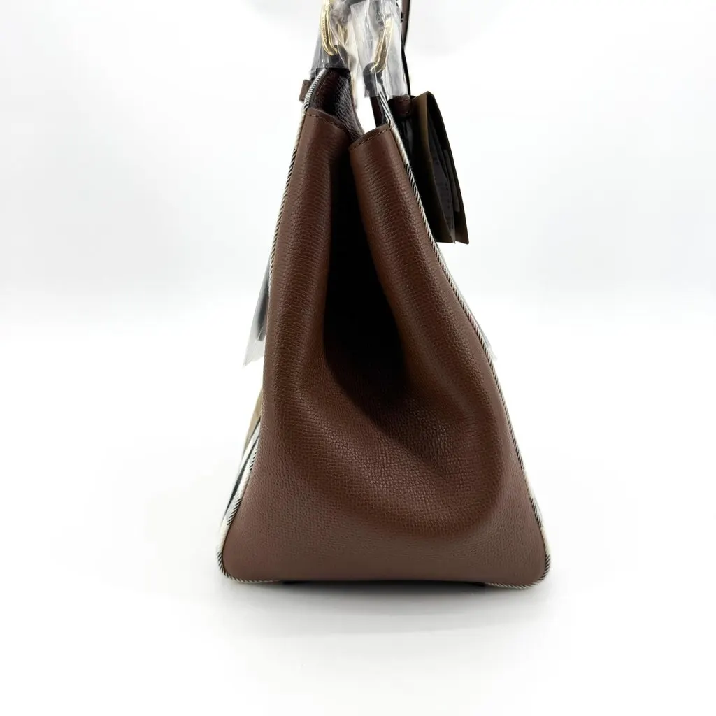 Burberry Small Vintage Check and Leather Hobo Bag Brown Beige Canvas Never worn - Box View