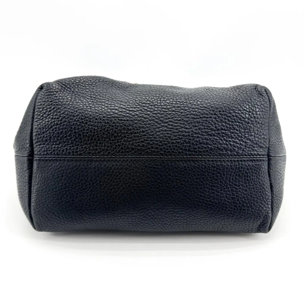 Burberry Grained Leather Small Shoulder Tote Bag Black Black Leather Good - Box View