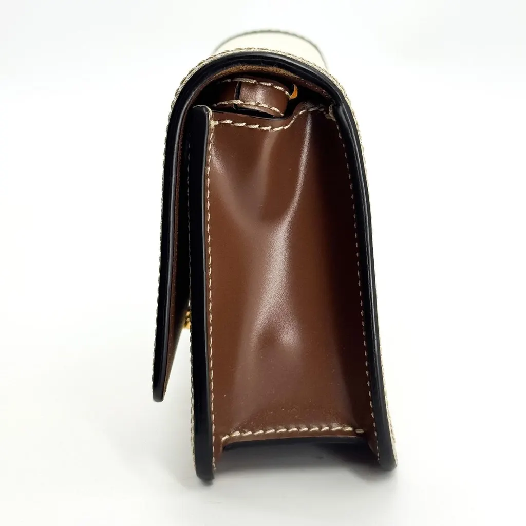 Burberry Micro Canvas and Leather TB Bag Natural Malt Brown Brown Canvas Very good - Model View