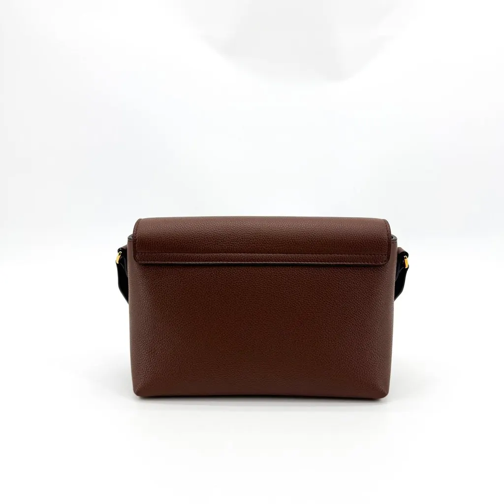 Burberry Vintage Check and Leather Note Shoulder Bag Brown Beige Leather Very good - Back View