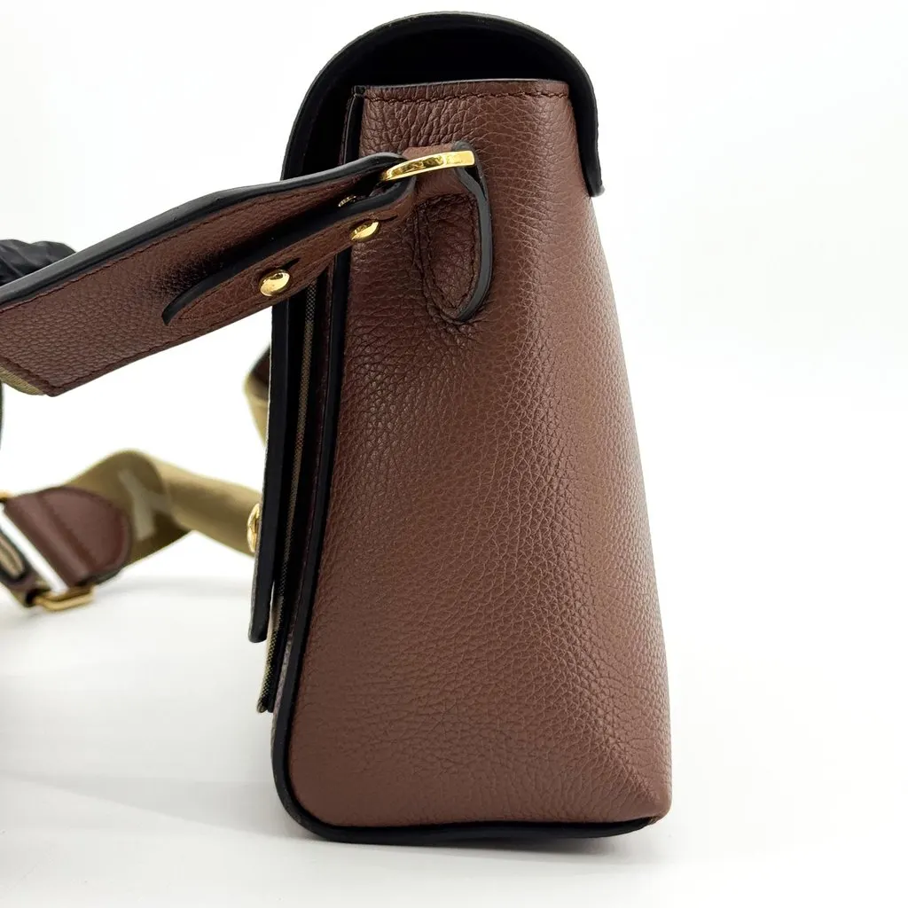 Burberry Vintage Check and Leather Note Shoulder Bag Brown Beige Leather Very good - Inside View