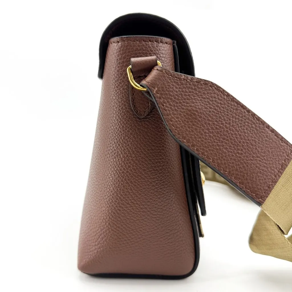 Burberry Vintage Check and Leather Note Shoulder Bag Brown Beige Leather Very good - Model View