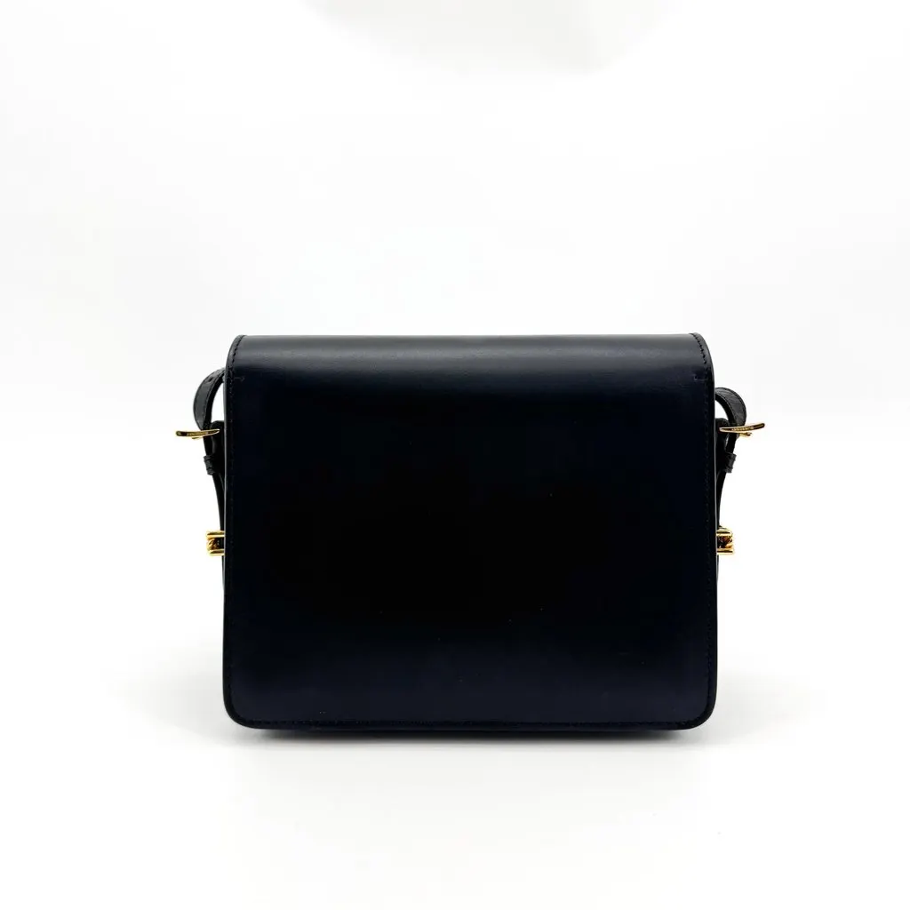 Burberry Horseferry Print Mini Grace Leather Crossbody Bag Black Black Leather Good - Back View
