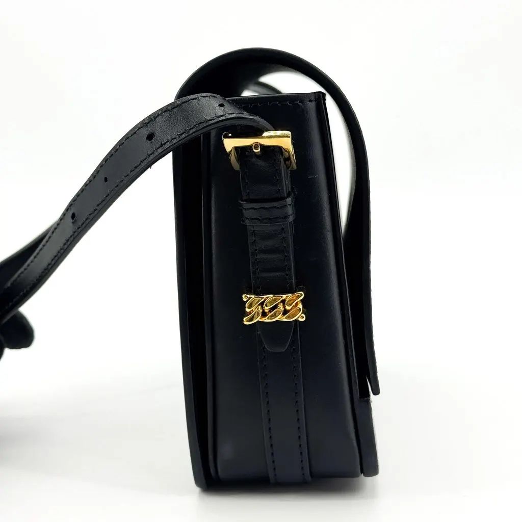 Burberry Horseferry Print Mini Grace Leather Crossbody Bag Black Black Leather Good - Inside View