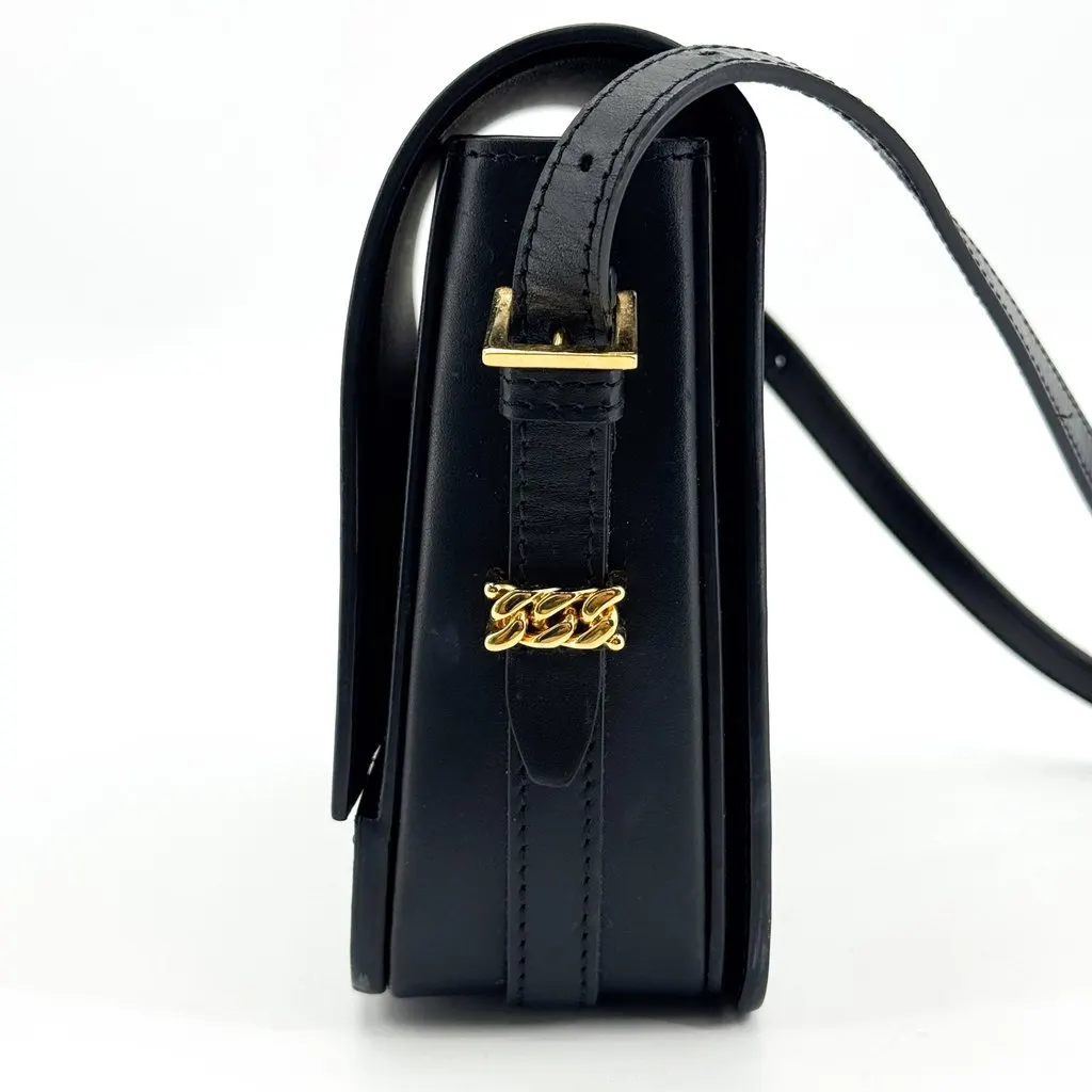 Burberry Horseferry Print Mini Grace Leather Crossbody Bag Black Black Leather Good - Model View