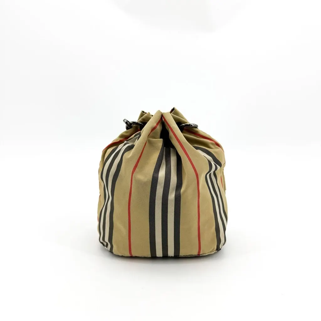 Burberry Icon Stripe Nylon Phoebe Drawstring Pouch Beige Beige Polyamide Very good - Inside View
