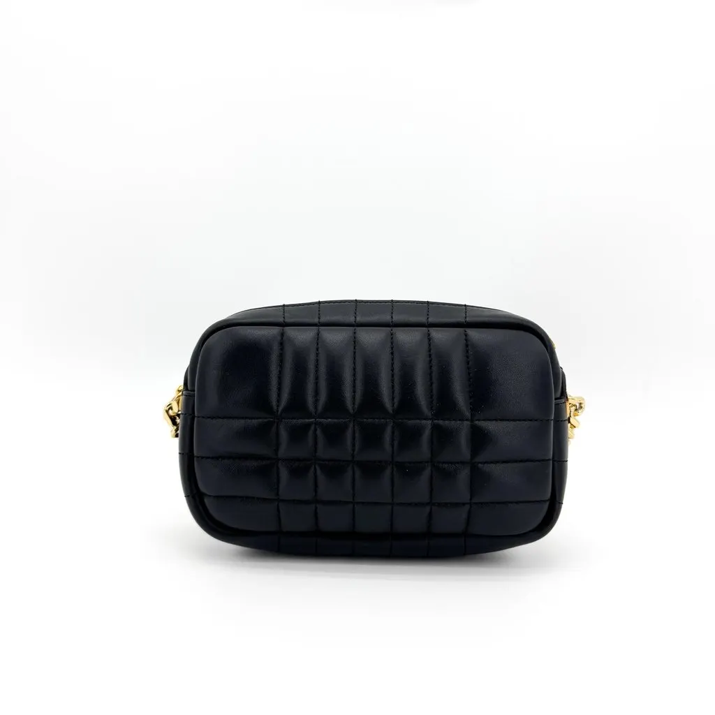 Burberry Mini Quilted Leather Lola Camera Bag Black Black Leather Good - Back View