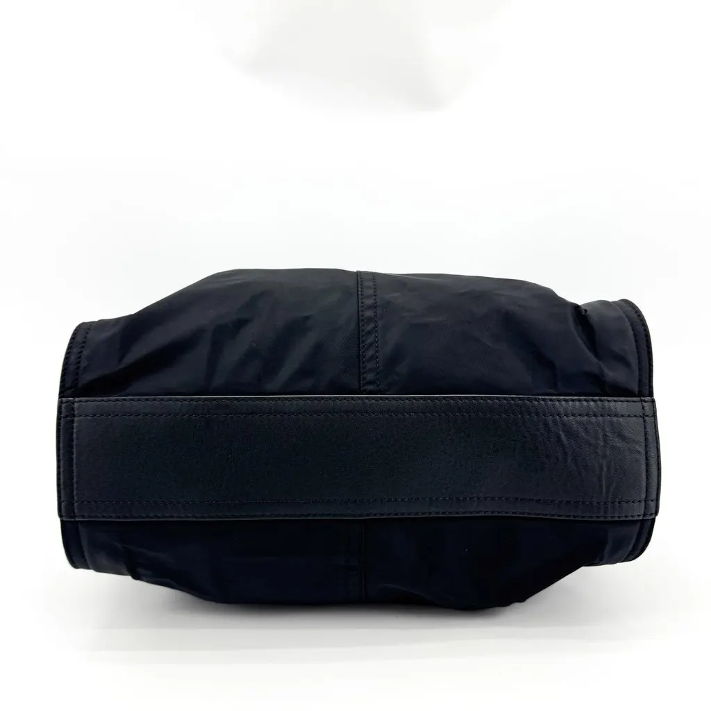 Burberry Nylon Leather Shoulder Tote Bag Black Black Polyamide Good - Box View