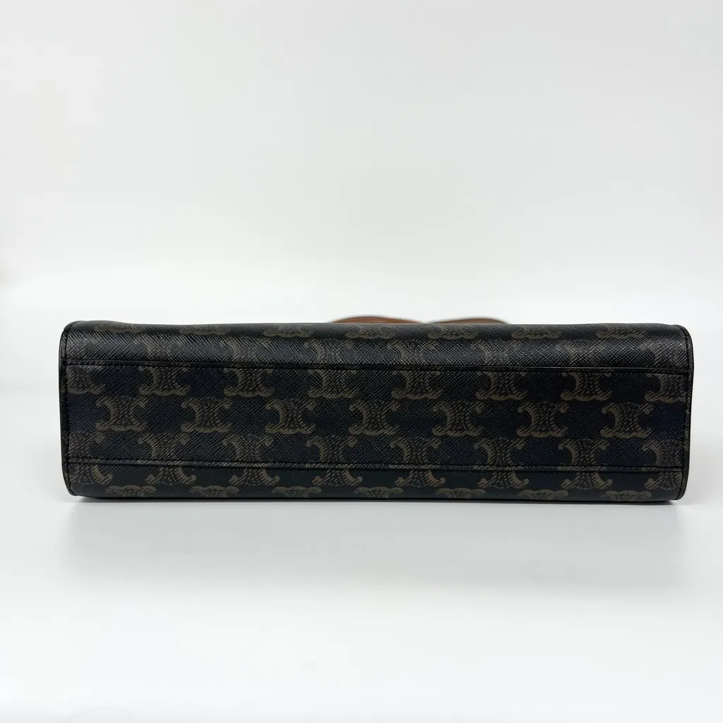 Celine Triomphe Canvas Small Vertical Cabas Bag Tan Brown Canvas Very good - Box View