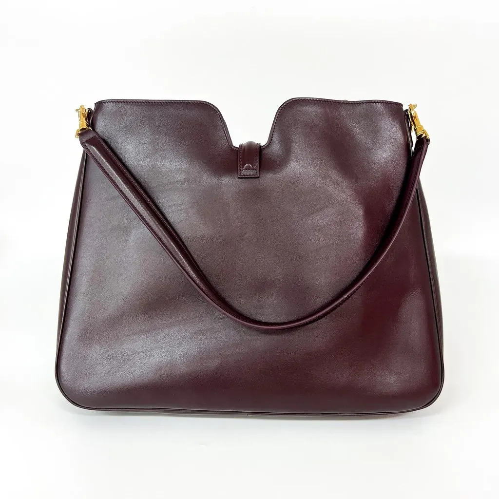 Celine Medium Soft 16 Camille Burgundy Burgundy Leather Good - Inside View