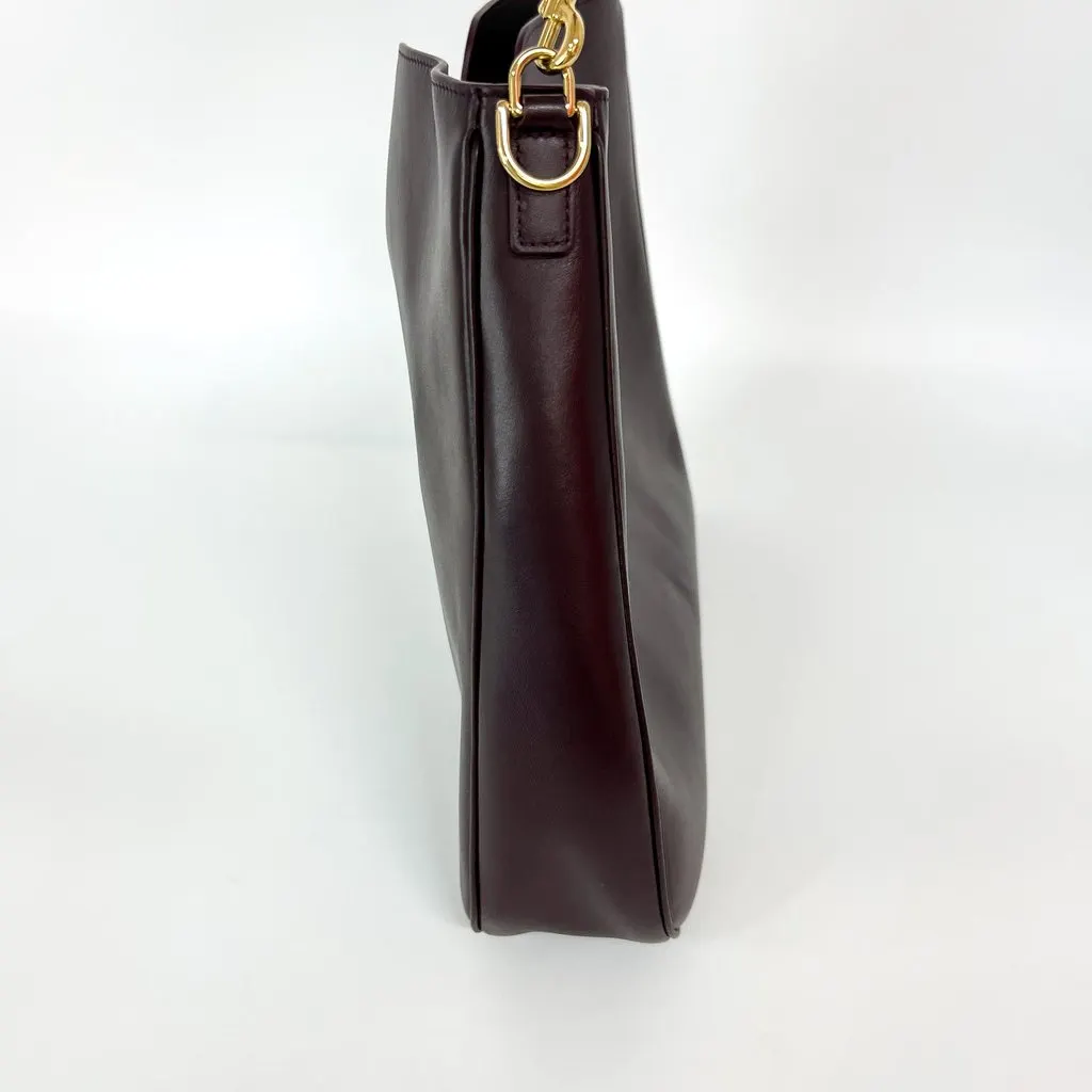 Celine Medium Soft 16 Camille Burgundy Burgundy Leather Good - Model View