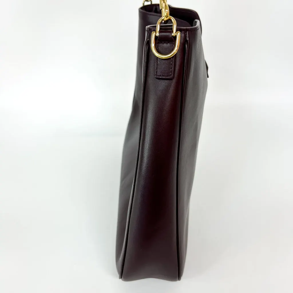 Celine Medium Soft 16 Camille Burgundy Burgundy Leather Good - Box View