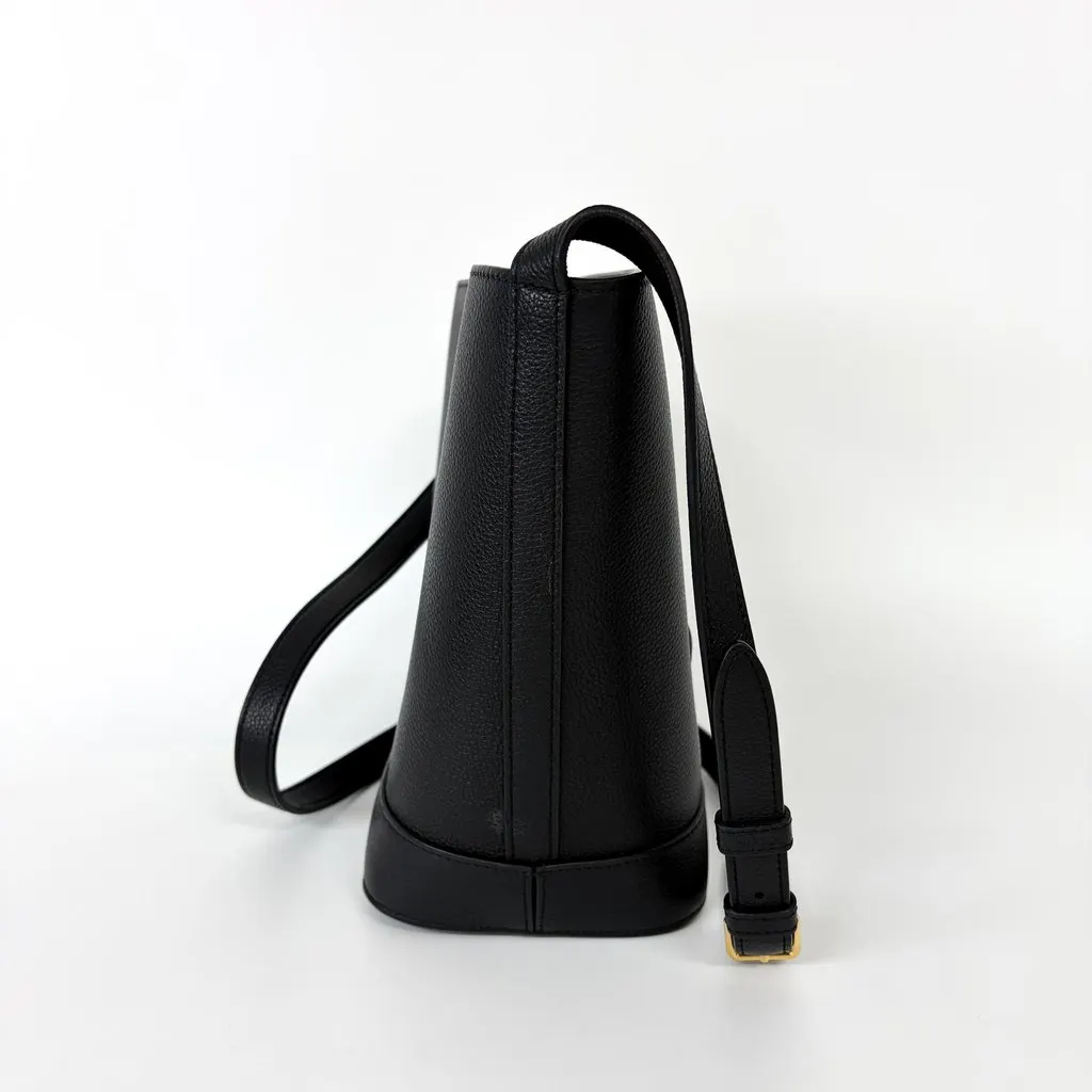 Celine Small Bucket Cure Triomphe Black Black Leather Good - Box View