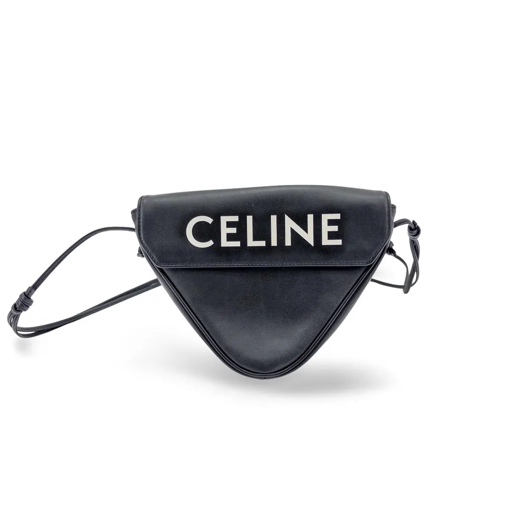 Celine Smooth Calfskin Triangle Bag Black MultiColor Leather Very good - Front View