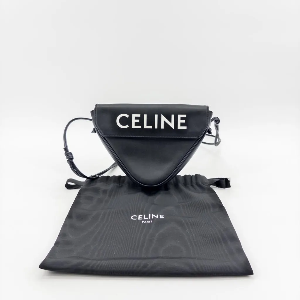 Celine Smooth Calfskin Triangle Bag Black MultiColor Leather Very good - Back View