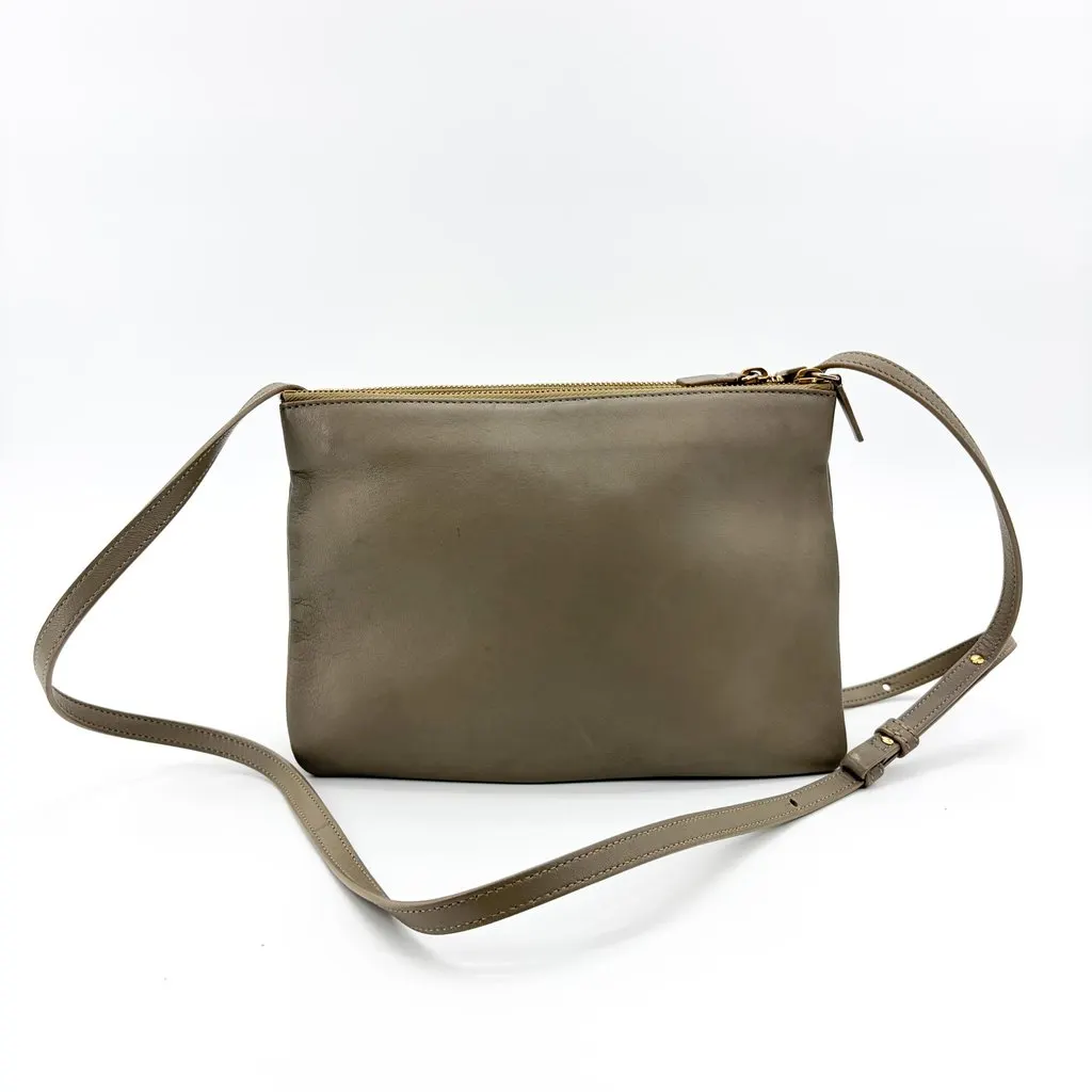 Celine Trio Bag Large Grey Lambskin MultiColor Leather Good - Back View