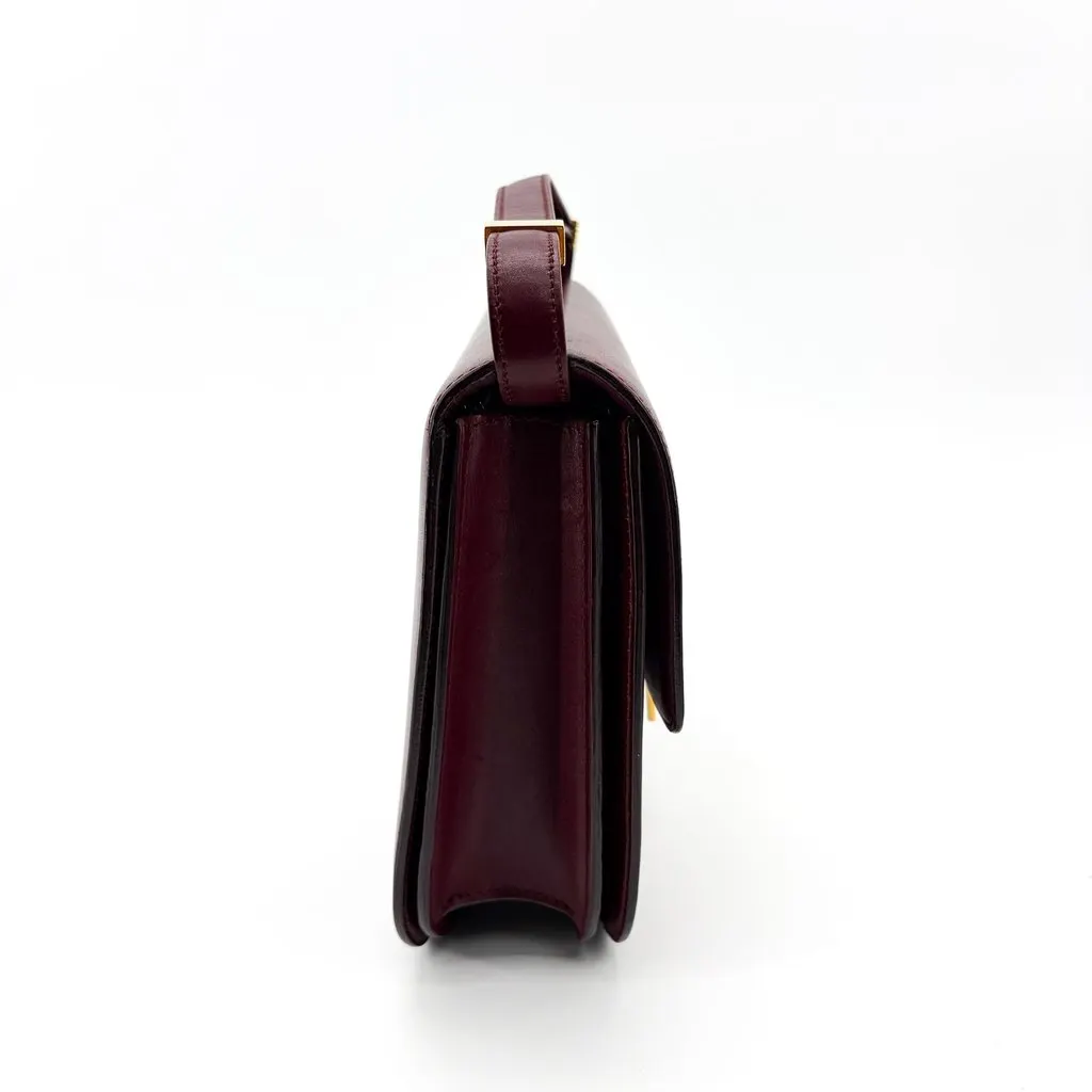 Celine Medium Classic Box Bag Burgundy Burgundy Leather Fair - Box View