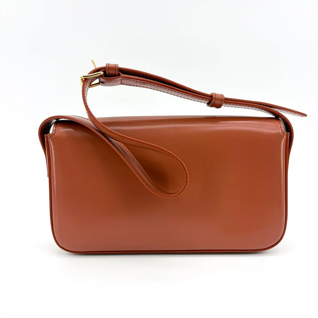 Celine Classic Triomphe Bag Shiny Calfskin Tan Brown Leather Very good - Inside View