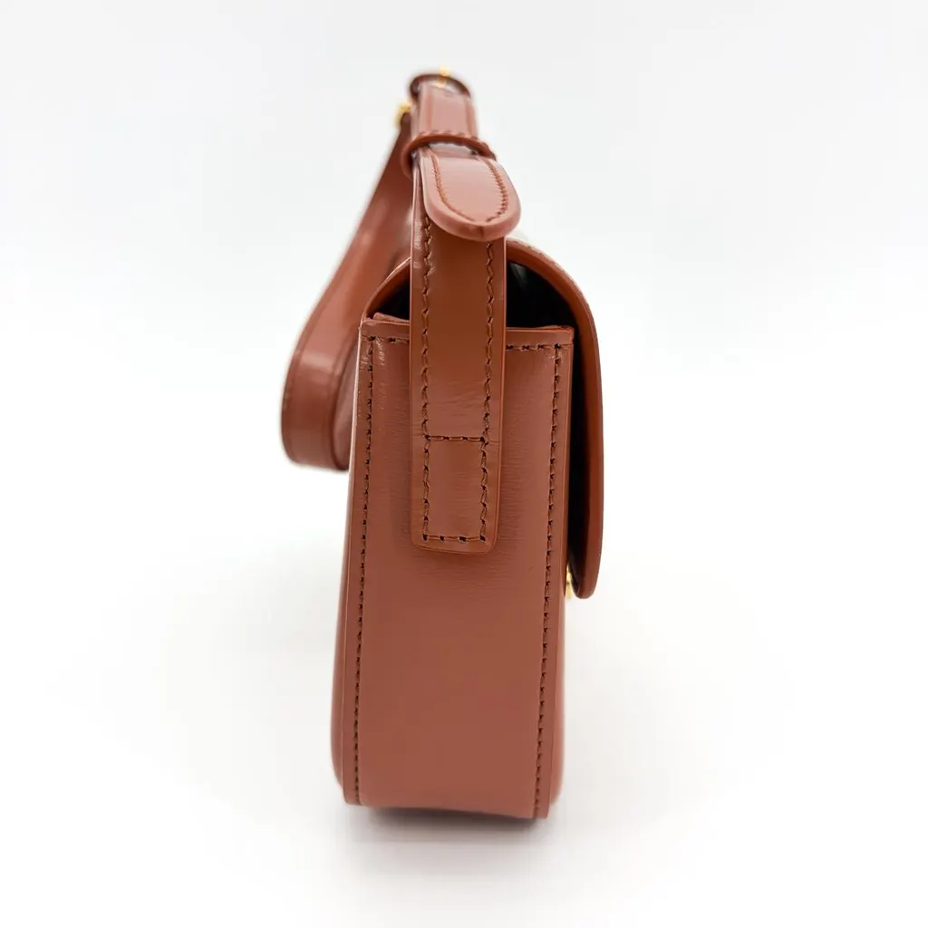 Celine Classic Triomphe Bag Shiny Calfskin Tan Brown Leather Very good - Box View