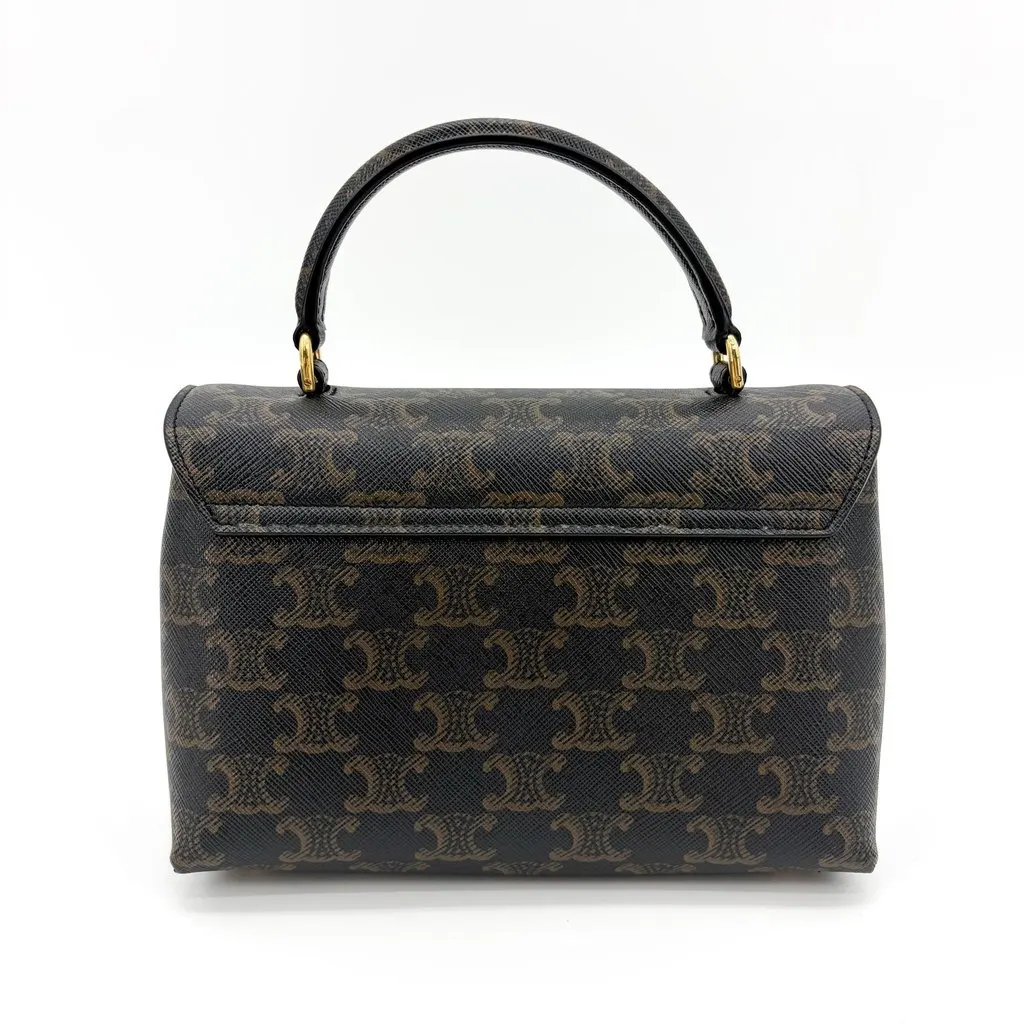 Celine Triomf Canvas Small Besace 1600 Tan Brown Canvas Very good - Inside View