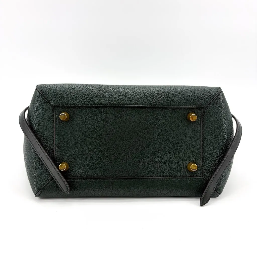 Celine Micro Belt Bag Amazon Green & Black Black Leather Good - Box View