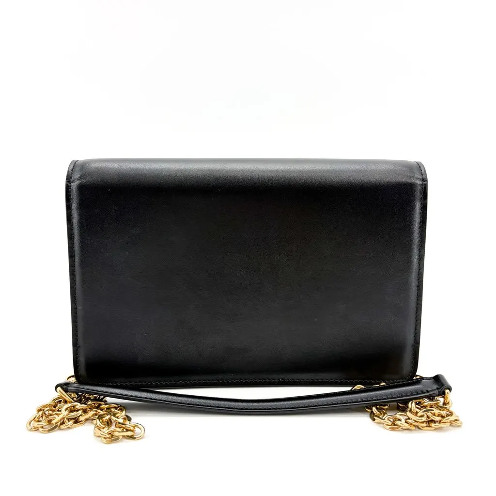 Celine Vintage Triomphe Leather Envelope Clutch Black Black Leather Very good - Inside View