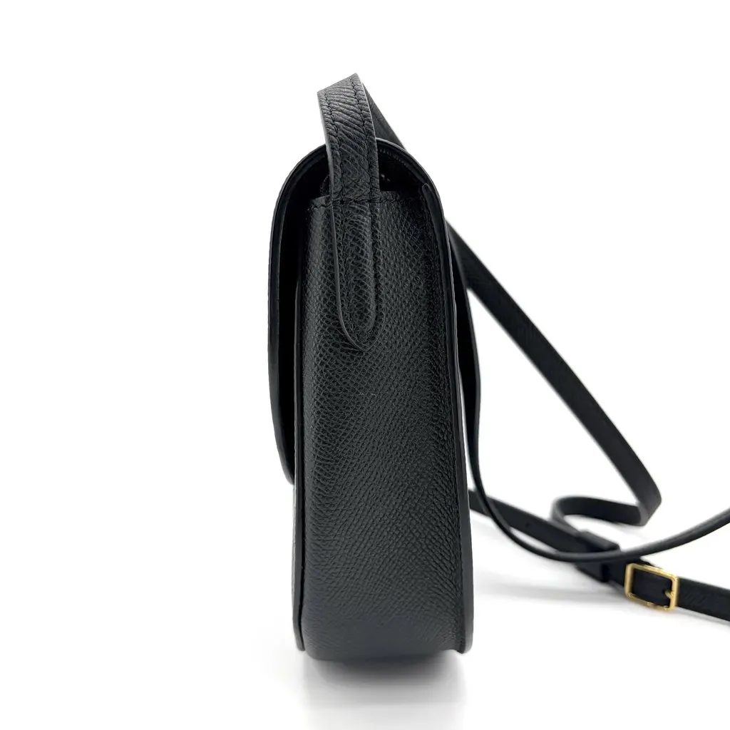 Celine Small Trotter Shoulder Bag Black Black Leather Good - Model View