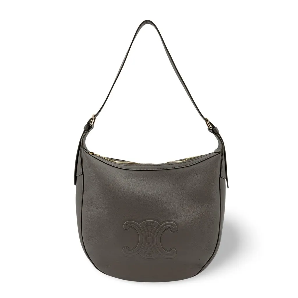 Celine Eloiseback Grained Calfskin Anthracite MultiColor Leather Good - Front View
