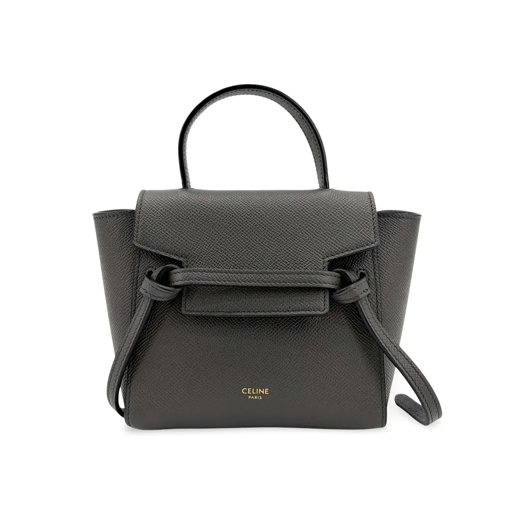Celine Pico Belt Bag Grained Calfskin Grey MultiColor Leather Very good - Front View
