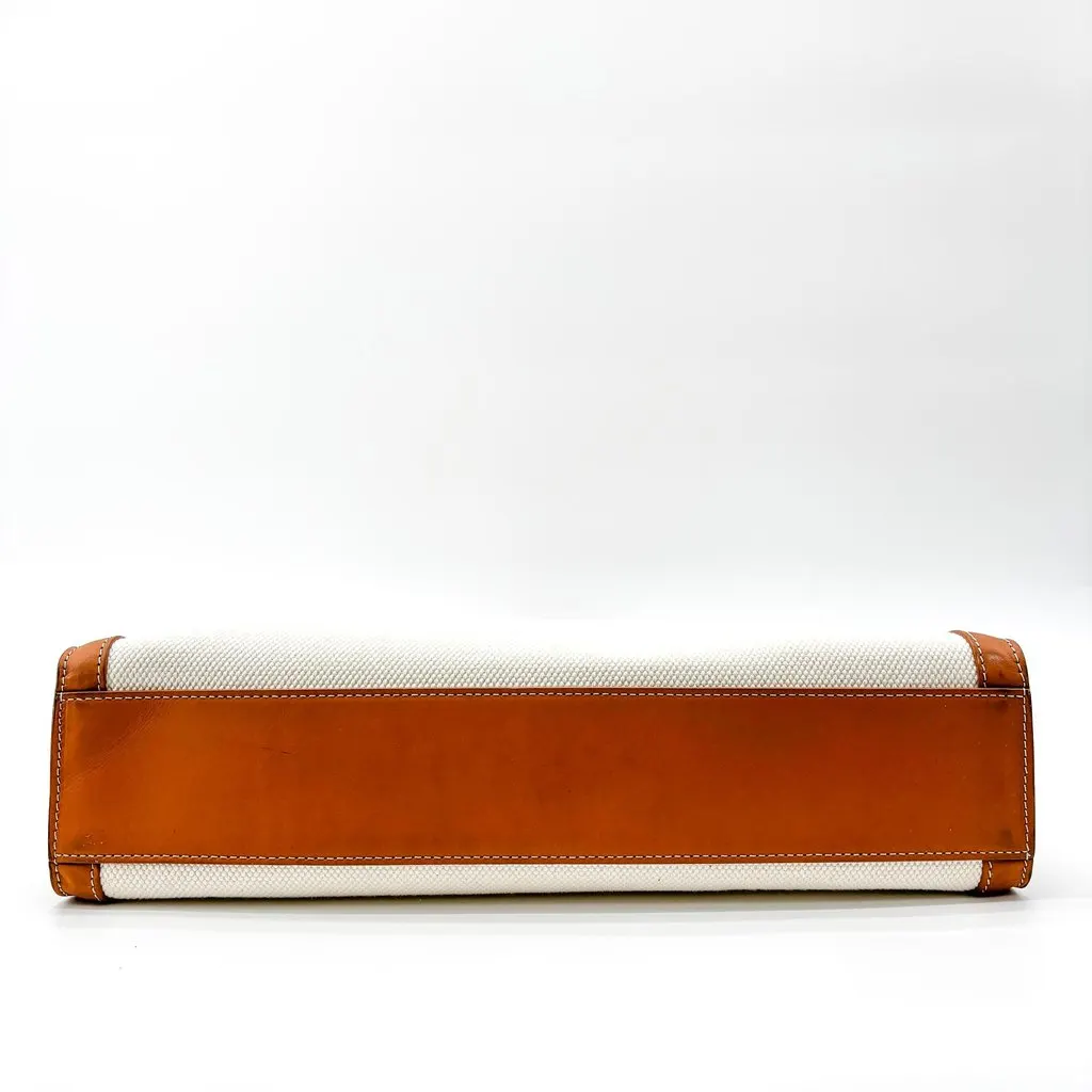 Celine Small Vertical Cabas in Canvas and Calfskin Natural Tan Brown Canvas Good - Box View