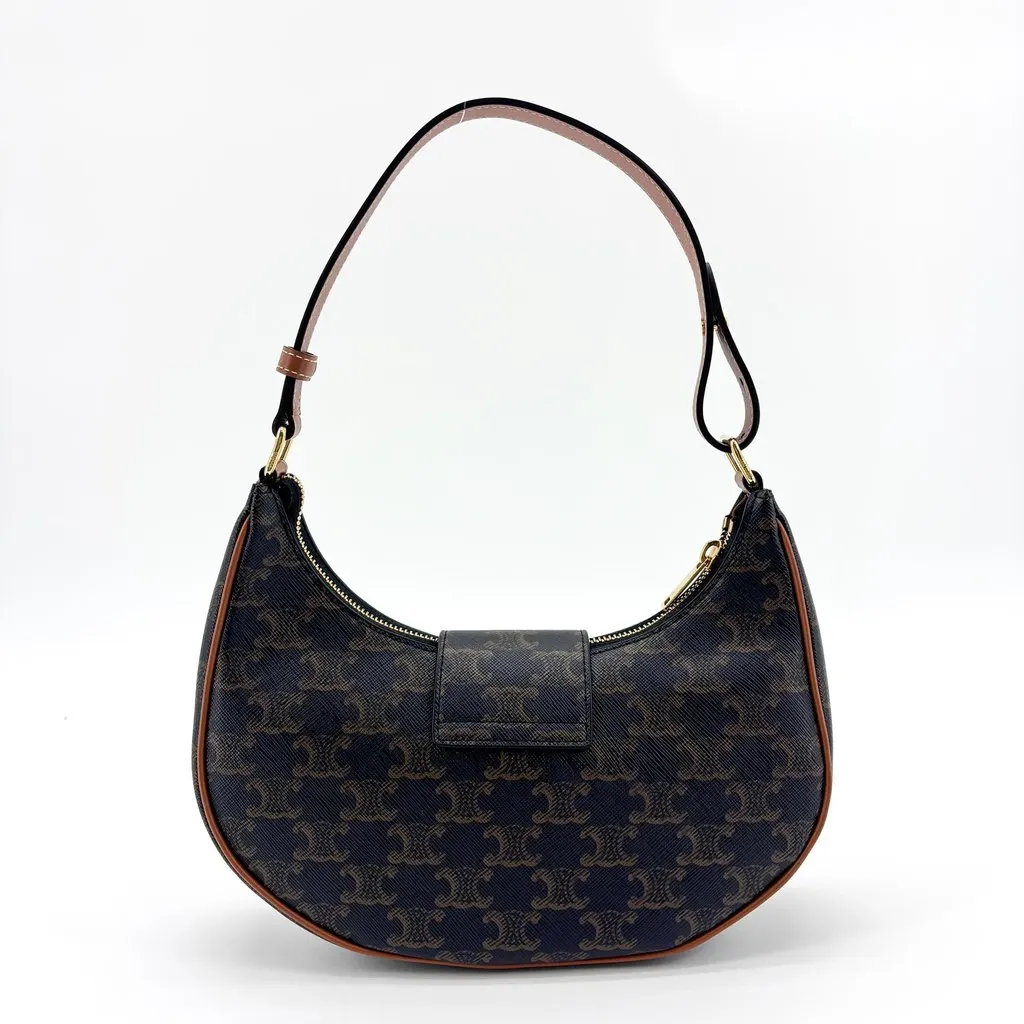 Celine Triomphe Canvas Ava Triomphe Bag Tan Black Canvas Very good - Inside View