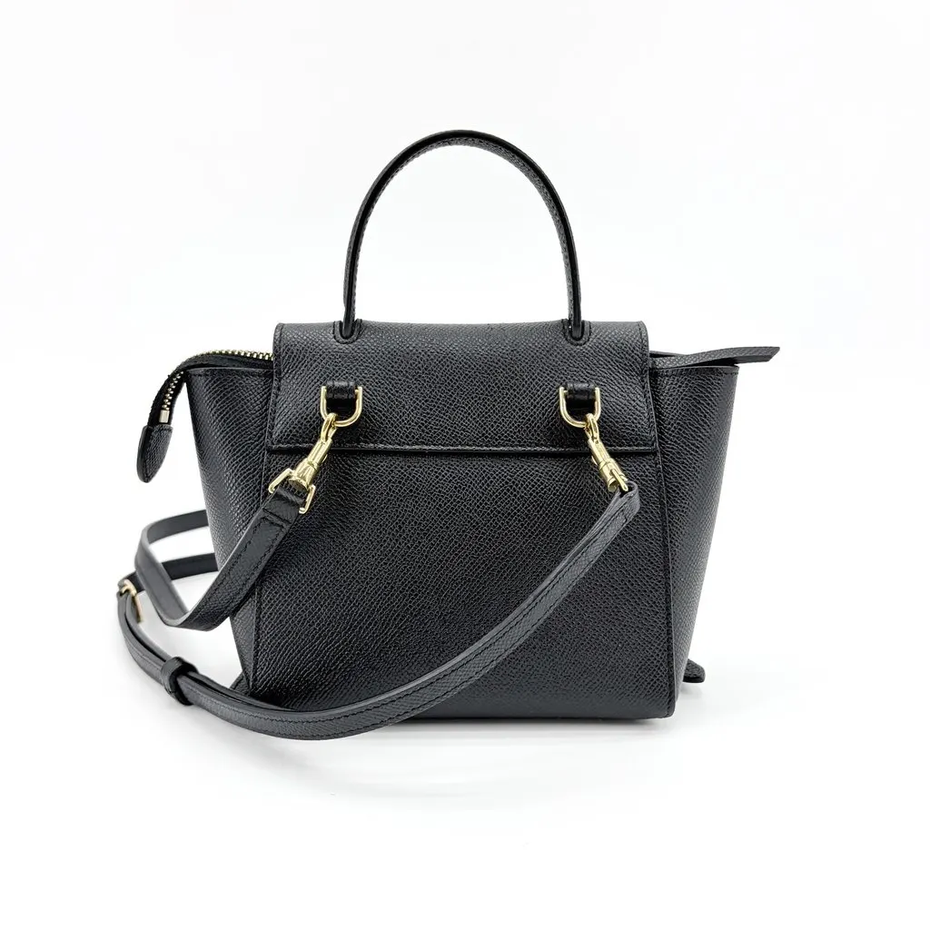 Celine Nano Belt Bag Grained Calfskin Black Black Leather Good - Back View