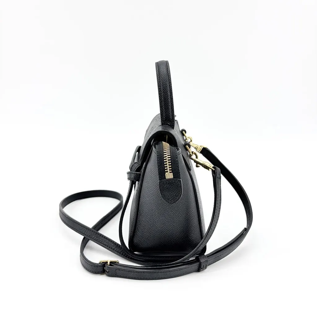 Celine Nano Belt Bag Grained Calfskin Black Black Leather Good - Inside View