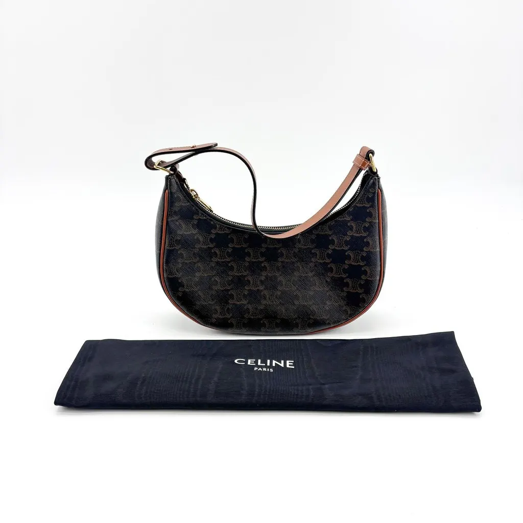 Celine Triomphe Canvas Ava Bag Tan Brown Canvas Very good - Back View