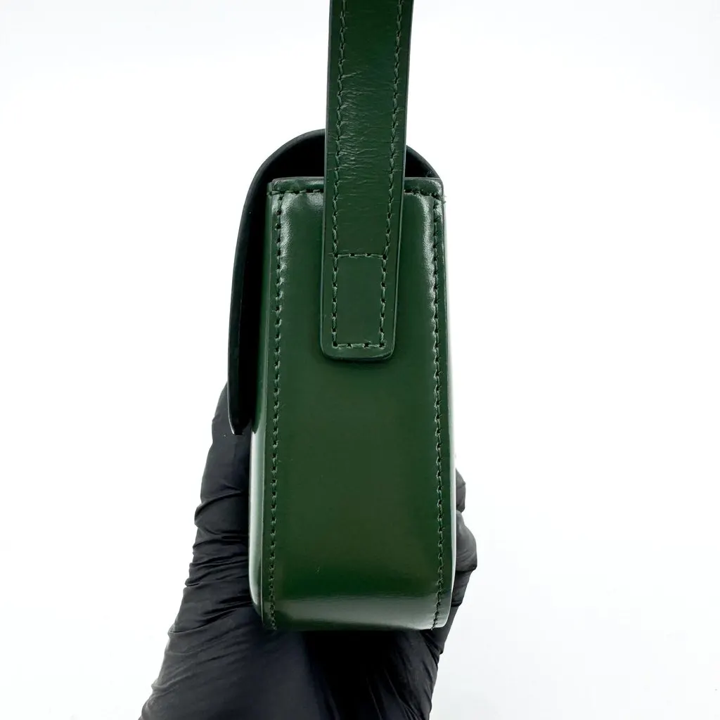 Celine Shoulder Bag Triomphe in Shiny Calfskin Green Gold Leather Very good - Box View